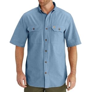 🆕️ Carhartt Men's Chambray Button Front Short Sleeve Shirt